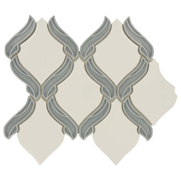 10"x12" Lumiere Decor Glossy Porcelain Tile, Eifel Gray