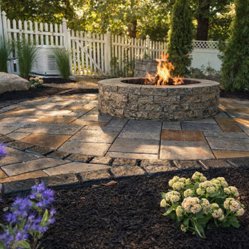 Paver Patio Renovation with Fire Pit & Steps in Niskayuna, NY