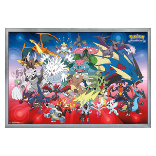 Pokémon - Alola Region Wall Poster, 14.725 x 22.375, Framed