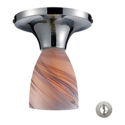 Elk Lighting - Elk Lighting Celina 1 Light Semi Flush, Creme Glass With Adapter Kit - Flush-mount Ceiling Lighting
