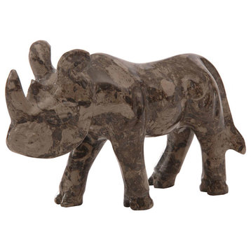 Marble Rhino, Decorative Figurine, Flannel Gray
