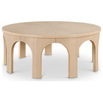 Meridian Furniture - Westfield Console Table, Black, 58" Wide, Natural, 39"wide, Coffee Table - Finish off the look of your space with this beautiful Westfield natural coffee table. Its rich natural oak finish, oak veneer, and mixture of solid wood and MDF blend seamlessly in an art deco design. Ideal for entryways or living rooms, it offers both style and functionality with ample surface area and storage options. Take your decor to the next level with this statement piece that combines classic craftsmanship and modern sensibility, perfect for showcasing your personal style and enhancing any room's ambiance.