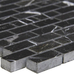 Nero Marquina Black Marble Mini Brick Mosaic Tile Polished - Products