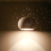 Ceiling Light: Large Claylight Pendant, Line Pattern, Led Bulb