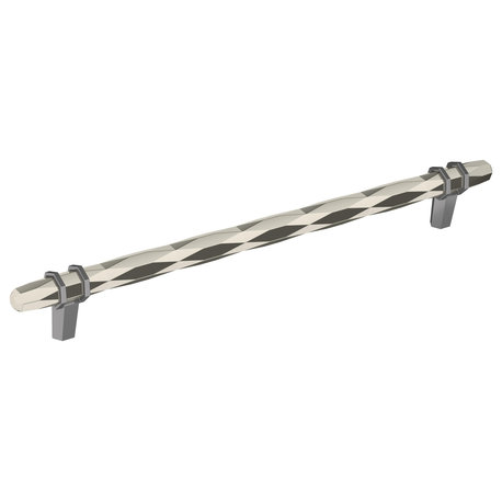 Amerock London Cabinet Pull, Polished Nickel/Black Chrome, 10 1/16" Center-to-Ce