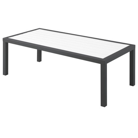 Nizuc Outdoor Patio Aluminum Coffee Table, White