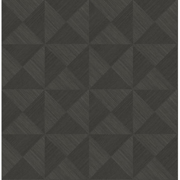 SG11710 Geo Inlay Contemporary Charcoal Black Self-Adhesive Vinyl Wallpaper