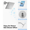 Dual Heads 12" Rain Shower Faucet with LCD Display 3 Function Shower System, Brushed Nickel