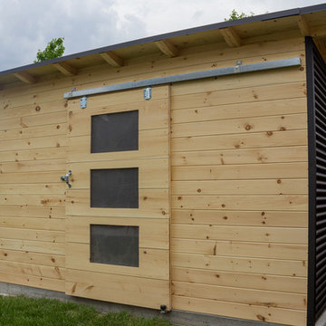 Modern Steel and Pine Backyard Shed London On