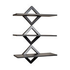 Diamonds 3 Level Shelving System, Gunpowder Gray