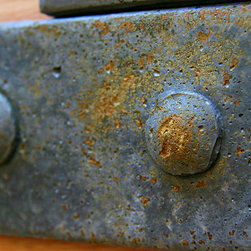 Concrete 3x6 Subway Tile. Rusted Finish and Rivets - Tile