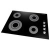 30" Electric Ceramic Glass Cooktop, Black With 4 Electric Burners