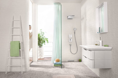 Inspiration pour une salle de bain minimaliste.