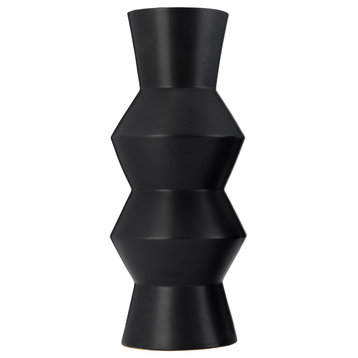 Ceramic 17"H Totem Vase, Black