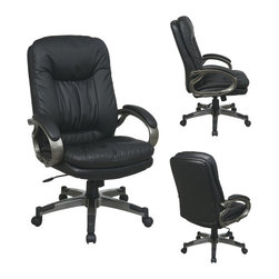Executive Black Eco Leather Office Chair - Office Chairs