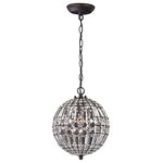 ELK Home - Elk Home Talgarth 1-Light Mini Pendant, Clear Crystal, Dark Bronze, 122-015 - This Dark Bronze Cage Is Decorated With Cut Crystal Drops, Each Crystal Shimmers And Sparkles Reflecting Light And Creating Ambience.