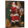 "Santa With Puppy" Wrapped Canvas Art Print, 18"x24"x1.5"