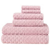 Glossy 6-Piece Turkish Cotton Towel Set, Peach