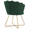 Seashell Channel-Tufted Velvet Barrel Chair, Dark Green