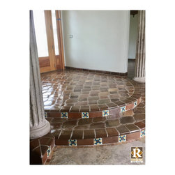 Riviera Pattern Arabesque Manganese Saltillo Tile - Wall And Floor Tile