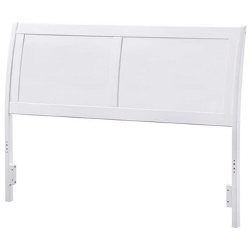 Leo & Lacey Modern Wood Full Sleigh Headboard with USB Charging Station in White