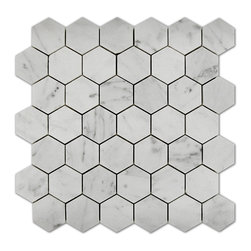 Bianco Carrara Mosaic Hexagon Polished - Home Accessories & Decor