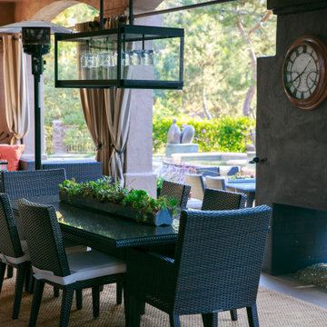 Covered Dining and Fire Place