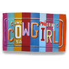 License Plate Cowgirl Throw Rug by Kate Ward Thacker 37 X 22 In.