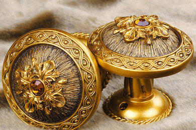 2 Colors QYM61 Eyre Resin Curtain Tieback Holdbacks in Gold Color