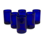 Solid Blue, Set of 6 Drinking Glasses, Mexico