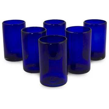 Solid Blue, Set of 6 Drinking Glasses, Mexico