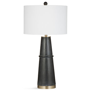 Bassett Mirror Osun Concrete and Metal Table Lamp With Black L4062TEC