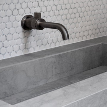 Modern Bathroom With Concrete Vanity Sink Hartford Project Design By Darash