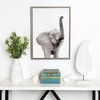 Sylvie Elephant with Raised Trunk Animal Framed Canvas by Amy Peterson, 18x24