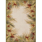 Couristan Inc - Couristan Covington Tropic Gardens Runner Rug, Sand Multi, 2'6"x8'6" - Designed with today's  busy households in mind, the Covington Collection showcases versatile floor fashions with impressive performance features that add to their everyday appeal. Because they are made of the finest 100% fiber-enhanced Courtron polypropylene, Covington area rugs are water resistant and can be used in a multitude of spaces, including covered outdoor patios, porches, mudrooms, kitchens, entryways and much, much more. Treated to prevent the growth of mold and mildew, these multi-purpose area rugs are exceptionally easy to clean and are even considered pet-friendly. An ideal decor choice for families with young children, or those who frequently entertain, they will retain their rich splendor and stand the test of time despite wear and tear of heavy foot traffic, humidity conditions and various other elements. Featuring a unique hand-hooked construction, these beautifully detailed area rugs also have the distinctive aesthetic of an artisan-crafted product. A broad range of motifs, from nature-inspired florals to contemporary geometric shapes, provide the ultimate decorating flexibility.