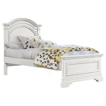 Westwood Design Olivia Traditional Wood Complete Twin Bed in Brushed White