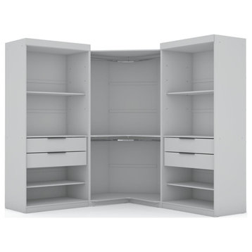 Mulberry Open 3 Sectional Corner Closet, White