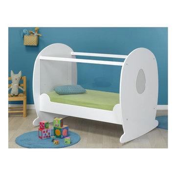Lit bébé bascule plexi blanc 60x120