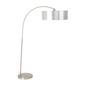 1-Light Arc Floor Lamp, Starlight Weave Shade, Satin Steel