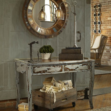 Uttermost Jeremiah Round Wood Mirror