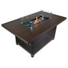 52" Outdoor Propane Gas Fire Pit Table With Rattan Wicker Finished