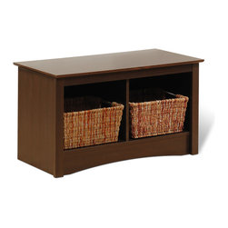 Prepac Twin Cubby Bench in Espresso - Accent And Storage Benches