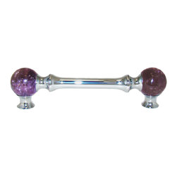Myterra Gemstone Hardware - Gemstone Cabinet Pull, Brazilian Amethyst - Cabinet And Drawer Handle Pulls
