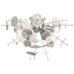 Livex Lighting - Livex Lighting Polished Chrome 4-Light Ceiling Mount - Cast a luxurious glow over your room with this polished chrome four light ceiling mount. It has beautiful geometric glass discs that will add dimension to any room. This Art Deco-inspired design features a polished chrome finish for an up-scaled taste of class.