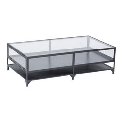 Shadow Box Metal and Glass Coffee Table - Coffee Tables