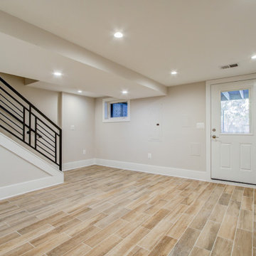 Basement remodel with bedroom space, closet space, living area, DC