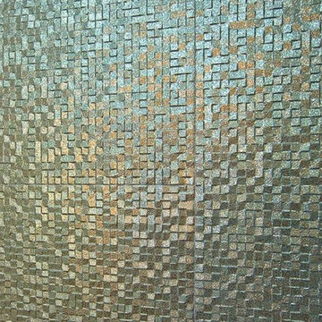 Dramatic Tile Wall in Powder Room