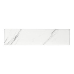 Abolos - Nature 3 in x 12 in Glass Subway Tile in Carrara White - Wall And Floor Tile