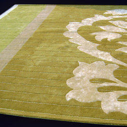 Spade Green 11' x 13' Hand Knotted Rug - Area Rugs