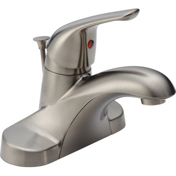 Delta Foundations Single Handle Centerset Bathroom Faucet, Stainless, B510LF-SS